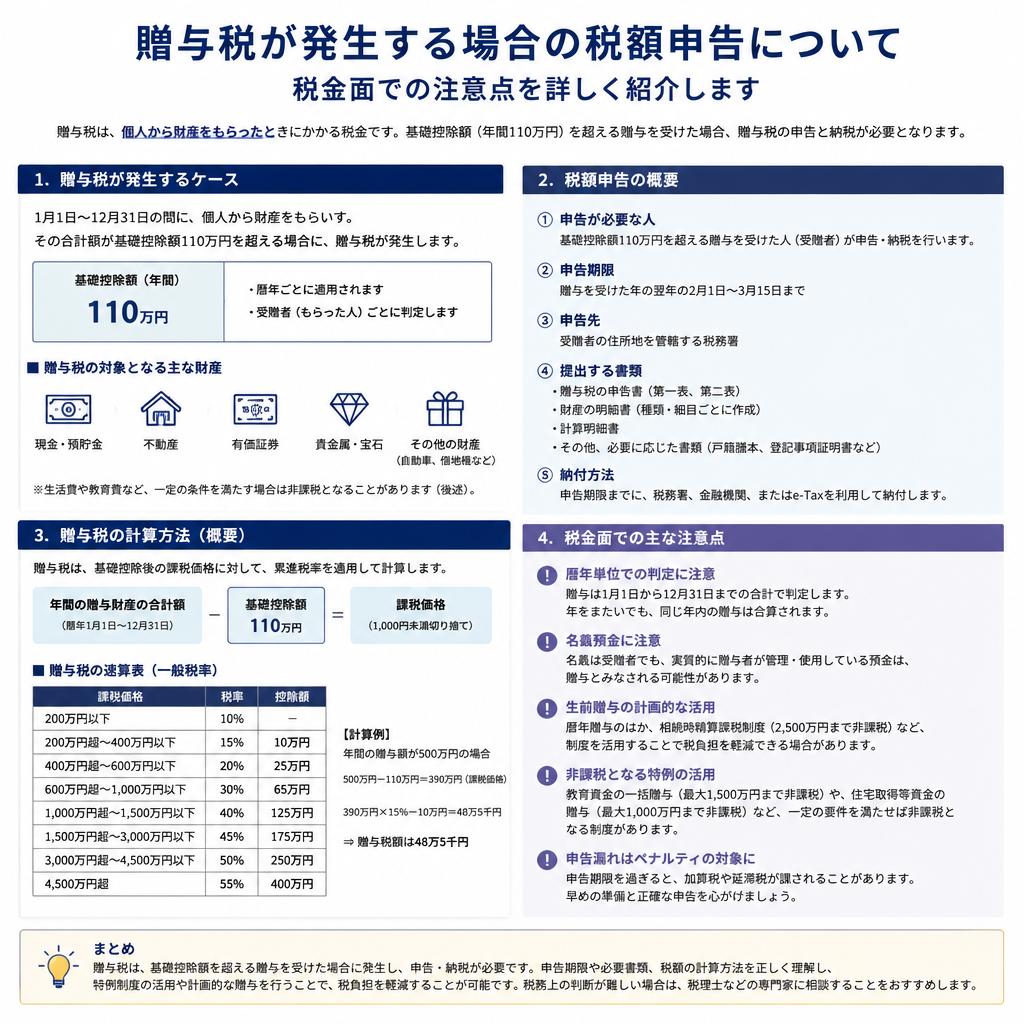 贈与税の申告について