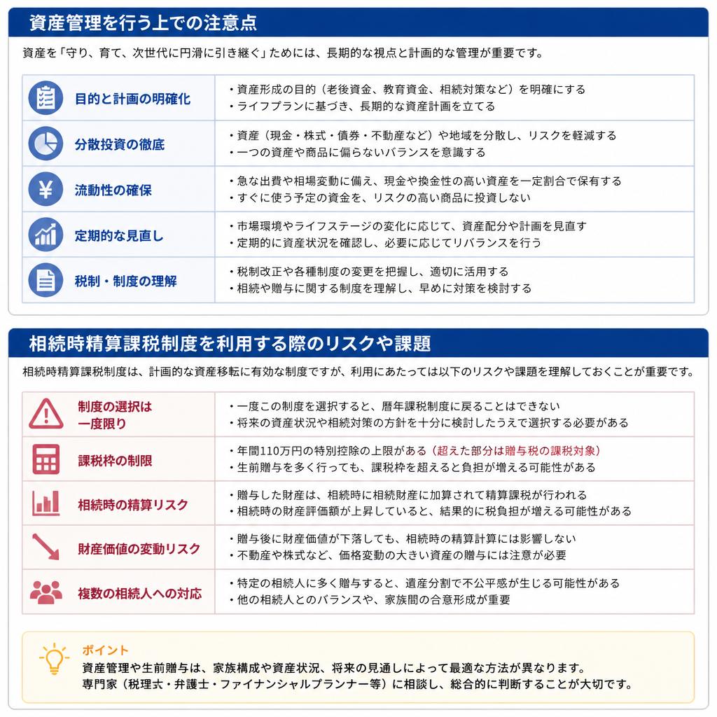 資産管理における留意点